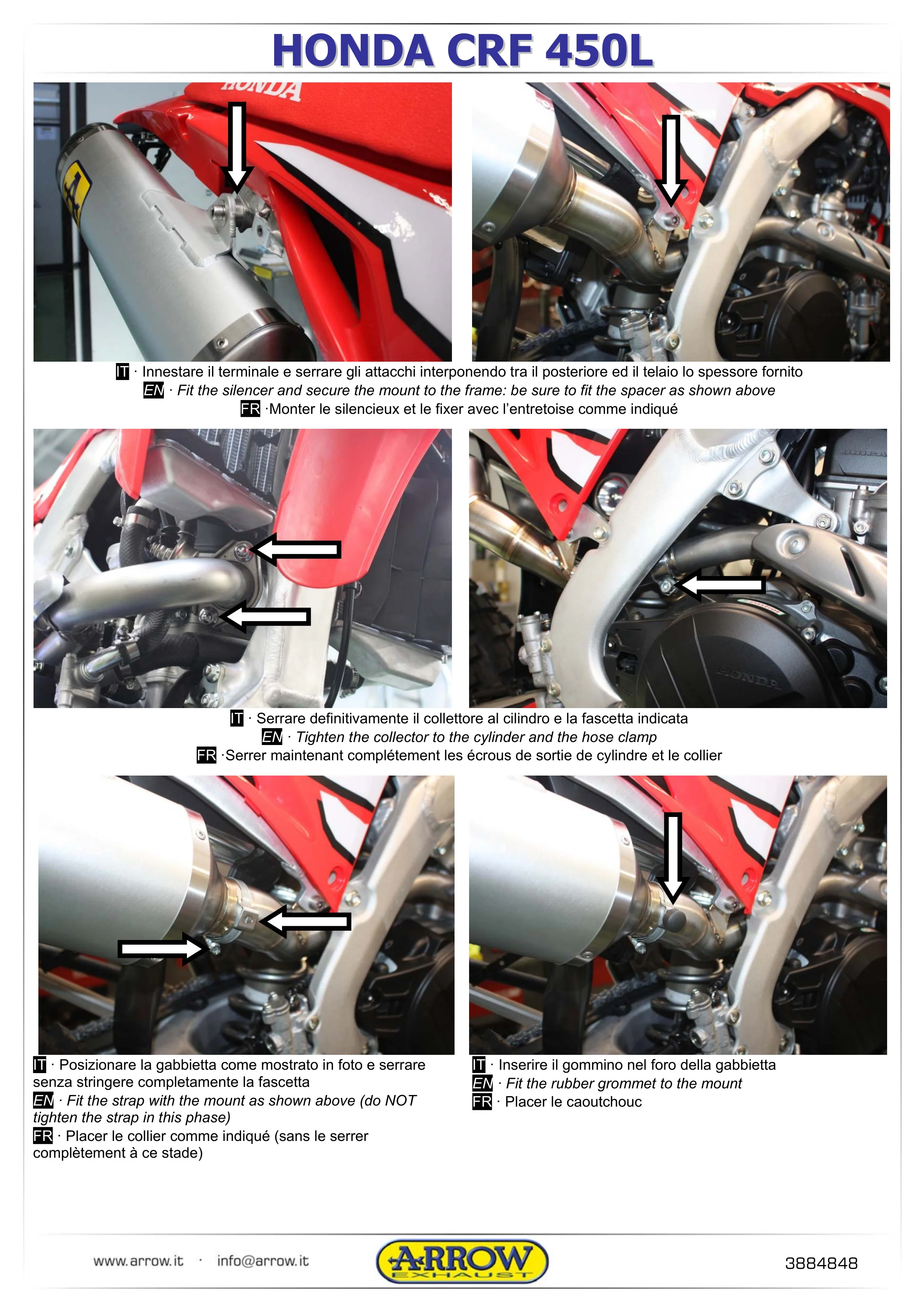 CRF450L CRF450RL 2019-2025 ARROW SLIP-ON EXHAUST - Image 4