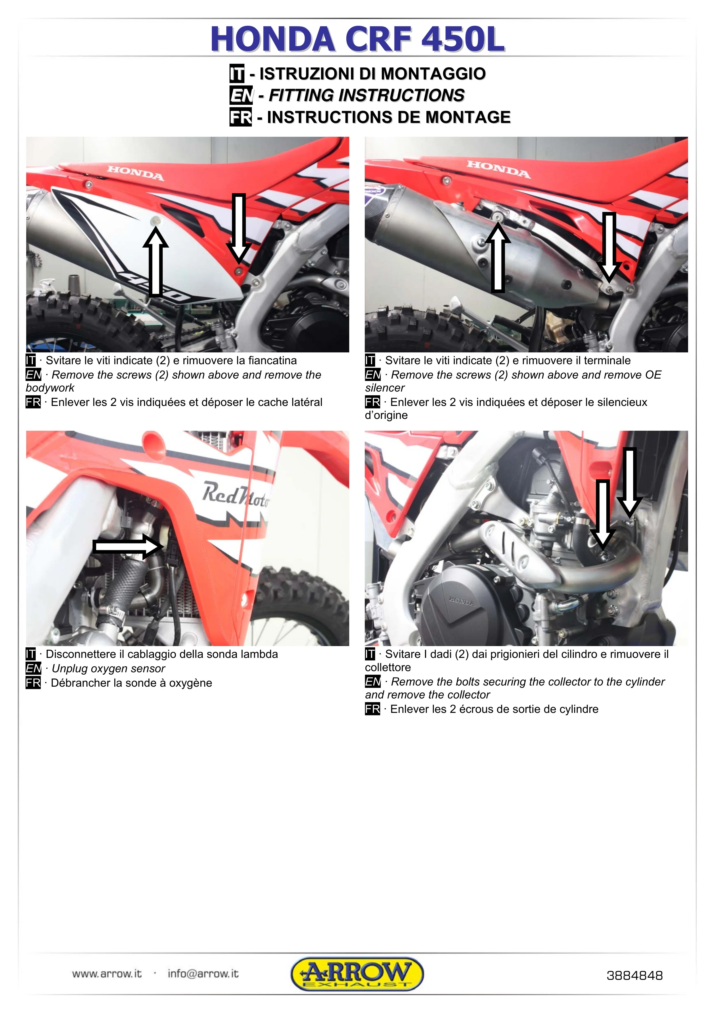 CRF450L CRF450RL 2019-2025 ARROW SLIP-ON EXHAUST - Image 7